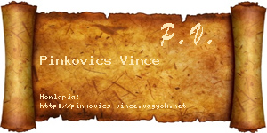 Pinkovics Vince névjegykártya